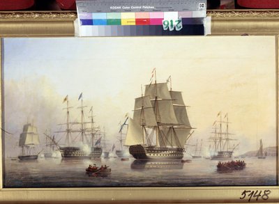 I. Miklós császár (1796-1855) Angliába látogat (I. Miklós császár látogat Angliába). A csónakok ágyúkat lőnek, hogy üdvözöljék és ünnepeljék Oroszország cárját. Nicholas Matthew Condy (1816-1851) festménye, olaj, vászon alkotó: Nicholas Matthews Condy