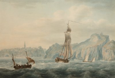 Tenby kikötője (akvarell papíron) alkotó: Nicholas Pocock