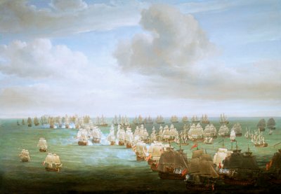 A trafalgari csata, 1805. október 21., az akció kezdete, 1808 körül (olaj, vászon) alkotó: Nicholas Pocock