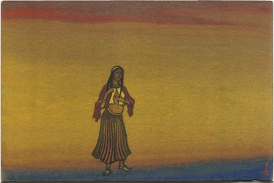 Fogságba fogott lány, jelmezterve a "Polovtsian táncokhoz" Borodin "Igor herceg" című operájából, 1943 alkotó: Nicholas Roerich