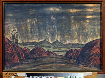 A Polovtsien tábor (vagy Couman, Kouman). Alexandre Borodin (Borodin) (1833-1887) Igor herceg című operájának előkészítő dekorációja. Nicholas Roerich (1874-1947) alkotása, pasztell kartonon alkotó: Nicholas Roerich