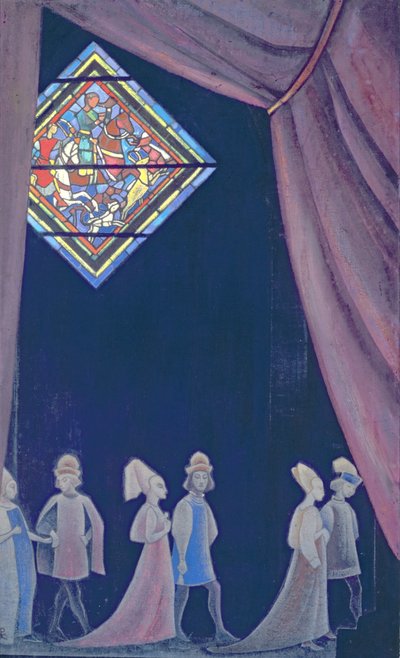 Vázlat Richard Wagner „Trisztán és Izolda” című operájához, 1910-es évek alkotó: Nicholas Roerich