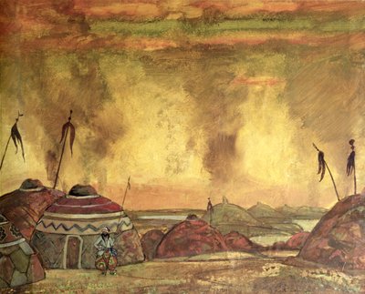 Színpadterv Alekszandr Borogyin számára alkotó: Nicholas Roerich