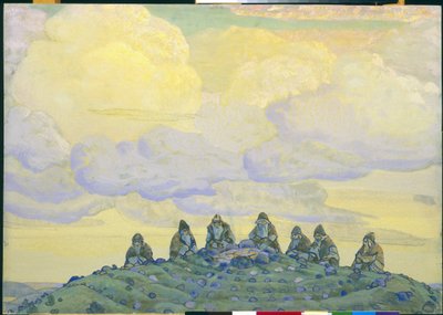 A nagy áldozat: dekoráció Igor Sztravinszkij "A tavasz rítusa" című balettjéhez, 1910 alkotó: Nicholas Roerich