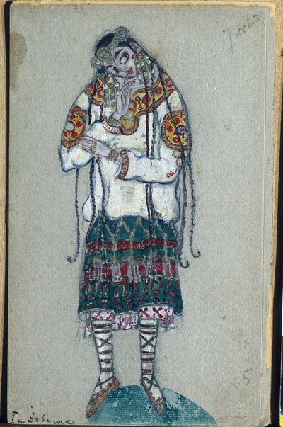 A fiatal lány, Igor Stravinsky "A tavasz rítusa" című balettjének jelmezterve, 1912 alkotó: Nicholas Roerich