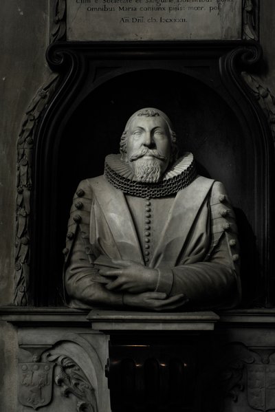 Hugo Barker emlékműve, 1632 (márvány) alkotó: Nicholas Stone