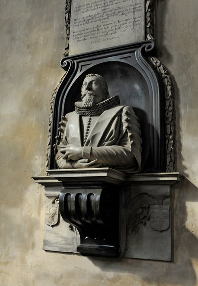 Hugo Barker emlékműve, 1632 (márvány) alkotó: Nicholas Stone