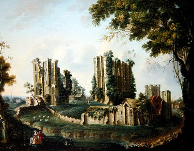 Kiterjedt kilátás a Kenilworth-kastélyra (olaj, vászon) alkotó: Nicholas Thomas (attr. to) Dall
