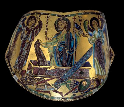 Armilla: A feltámadás. Meuse réz és zománc díszkarkötő. Nicolas Verdun műhelye (kb.1130/50-1205) Középkor, kb. 1170-1180. Párizs, Musee du Louvre alkotó: Nicholas of Verdun
