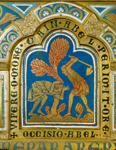 Káin megöli Ábelt ... (zománc aranyozott rézre) alkotó: Nicholas of Verdun