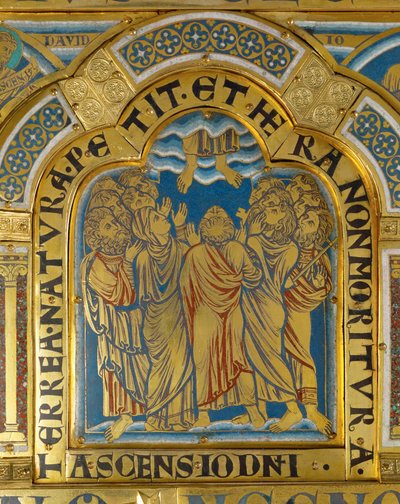 Krisztus mennybemenetele a verduni oltárról ... alkotó: Nicholas of Verdun