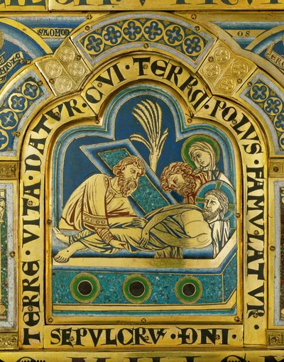 Krisztus temetése ... (zománc aranyozott rézre) alkotó: Nicholas of Verdun