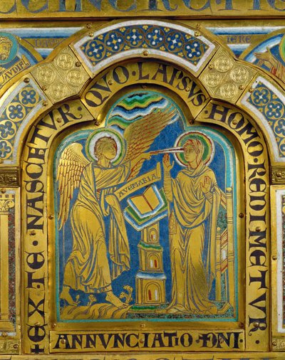 A Verdun-i oltárról az Annunciáció ... alkotó: Nicholas of Verdun