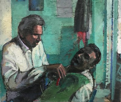 Barbershop, 2017-23 (olaj, tábla) alkotó: Nick Williams