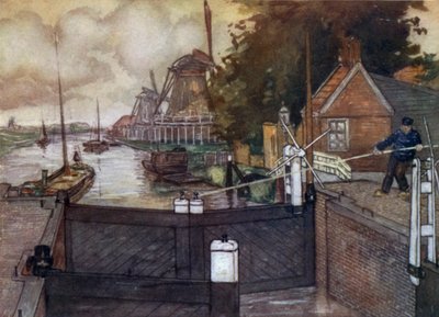 Noordervaldeursluis, Zaandam (színes litó) alkotó: Nico Jungman