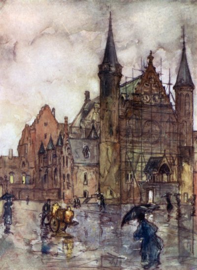 Binnenhof, Hága (színes litó) alkotó: Nico Jungman