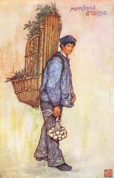 Utcai árus, Falaise (színes litográfia) alkotó: Nico Jungmann