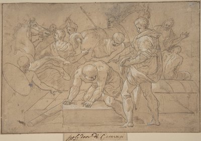 Történelmi jelenetkompozíciós tanulmány a Chapelle de Guise számára, 16. század. alkotó: Nicolò dell