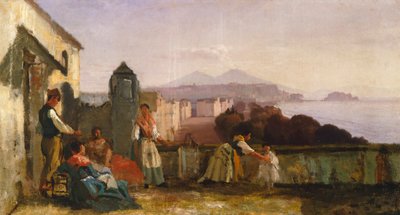 Nápoly, Mergellina (olaj, vászon) alkotó: Nicola Palizzi