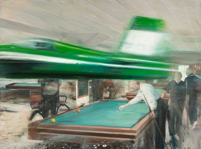 Biliárdszoba, 2016 (olaj, vászon) alkotó: Nicola Pucci