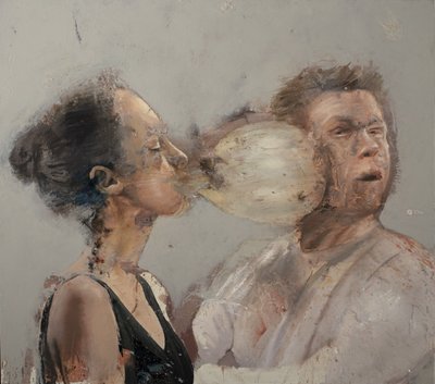 Bubble boxer girl II, 2022 (olaj, vászon) alkotó: Nicola Pucci