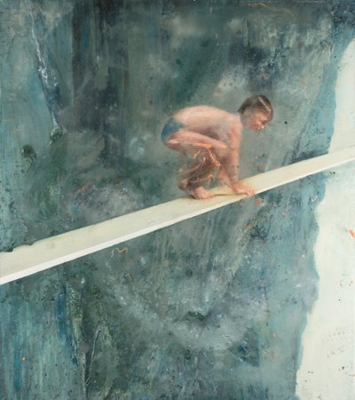 Gyermek deszkán, 2017 (olaj, vászon) alkotó: Nicola Pucci
