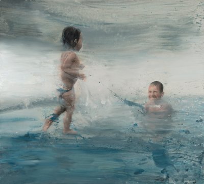 Gyermekek a tengeren, 2015 (olaj, vászon) alkotó: Nicola Pucci
