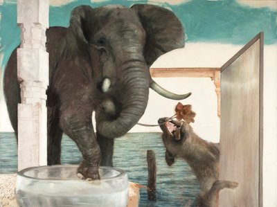 Elefánt kutyával, 2011 (olaj, vászon) alkotó: Nicola Pucci
