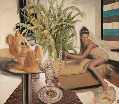 Lány sárga kutyával, 2011 (olaj, vászon) alkotó: Nicola Pucci