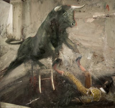 Toro szék és torero, 2017 (olaj, vászon) alkotó: Nicola Pucci