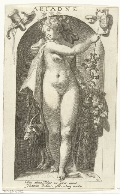Ariadne (cím a tárgyon) Ősi istenek (sorozat címe) alkotó: Nicolaas Braeu