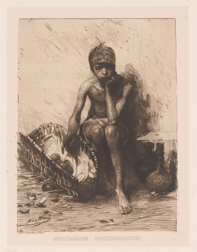 gyümölcsárus nápolyi gyümölcsárus (cím a tárgyon) alkotó: Nicolaas van der Waay