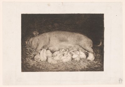 Kocás malacokkal alkotó: Nicolaas van der Waay