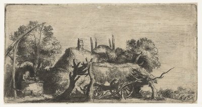 Táj kúttal és kocsival alkotó: Nicolaes Anthoni Flinck (attributed to)