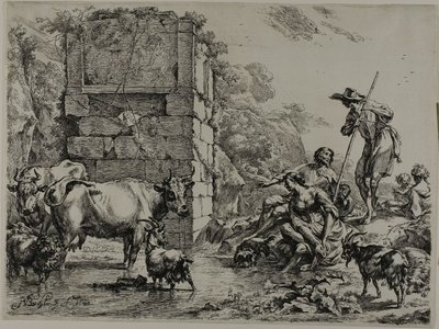 Tehén ivás alkotó: Nicolaes Berchem