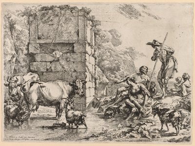 A tehén iszik alkotó: Nicolaes Berchem