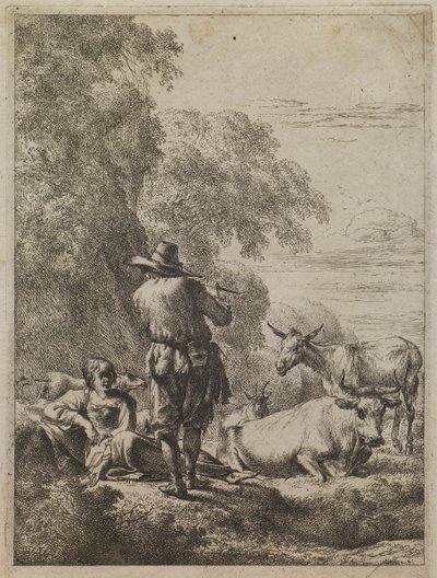 A pásztor furulyázik alkotó: Nicolaes Berchem
