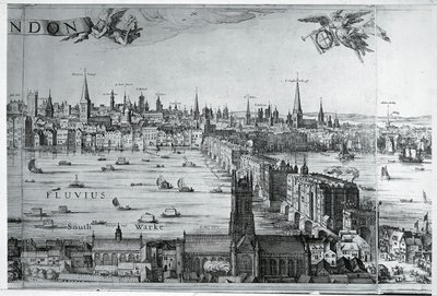 Egyesült Királyság, Anglia, kilátás a londoni városra a londoni híddal alkotó: Nicolaes Jansz (1586-1652) Visscher