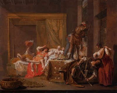 Jelenet Messalina és Gaius Sillius esküvőjéből Messalina és Silius Claudius visszatérése előtt? alkotó: Nicolaes Knüpfer