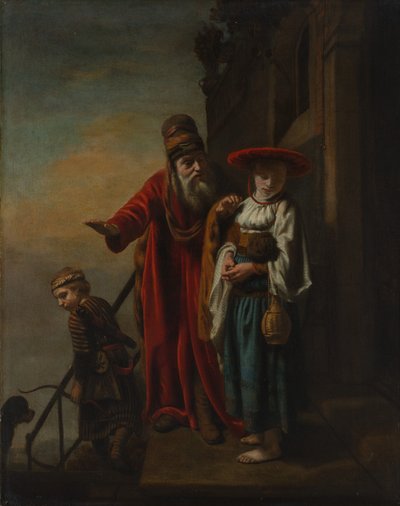 Ábrahám elbocsátja Hágart és Izmaelt, 1653. alkotó: Nicolaes Maes