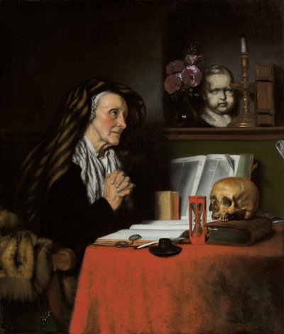 Egy öregasszony imádkozik, 1655 körül alkotó: Nicolaes Maes