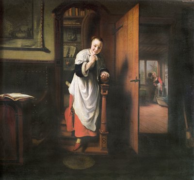 Szerelmesek egy nővel, aki hallgatja alkotó: Nicolaes Maes
