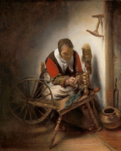 A Spinner, a falon lógó tökfejű alkotó: Nicolaes Maes