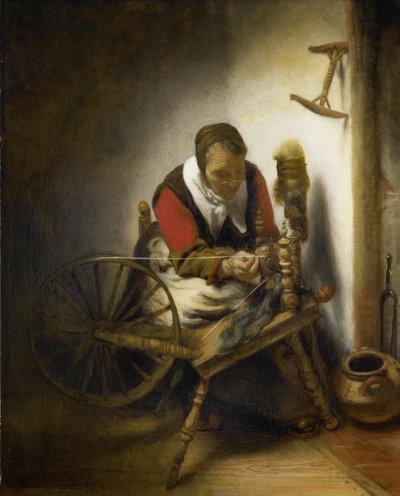 A Spinner, a falon lógó tökfejű alkotó: Nicolaes Maes