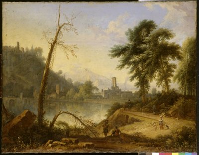 Olasz táj öszvérhajtóval alkotó: Nicolaes Piemont