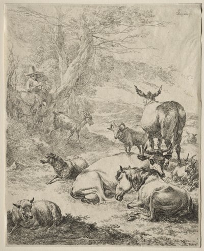Állatok nyugalomban. alkotó: Nicolaes Pietersz. Berchem