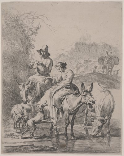 Folyó átkelés alkotó: Nicolaes Pietersz. Berchem