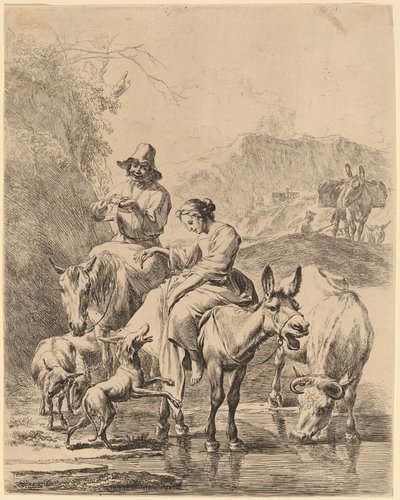 Pásztorlány szamáron alkotó: Nicolaes Pietersz Berchem