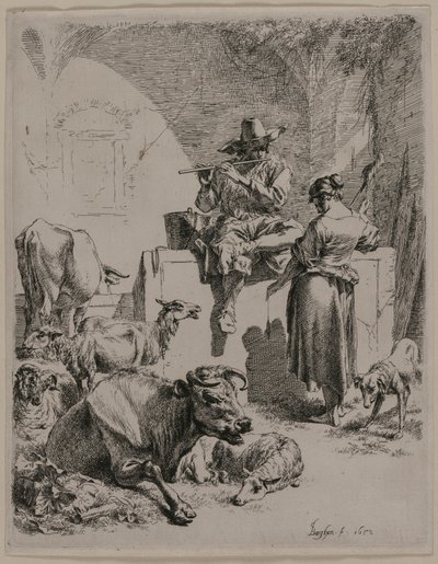A csöves juhász, 1652. alkotó: Nicolaes Pietersz. Berchem