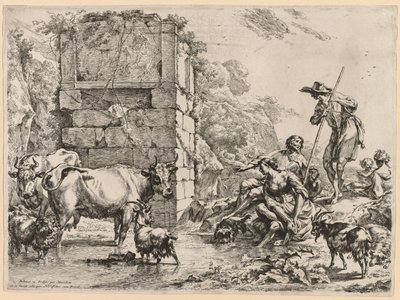 Az öntözőhely. alkotó: Nicolaes Pietersz. Berchem